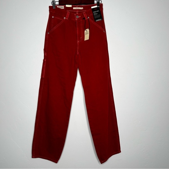 NWT Levis Dad Utility Burnt Red Pants SZ 24 Fall Autumn Back to School Mid Rise - Picture 1 of 13